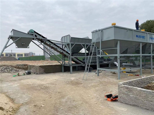 معدات خلط التربة المتنقلة المحوسبة 120KW مع صندوق الأسمنت الأفقي